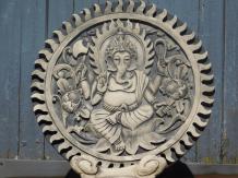 Ganesha - stenen ornament - 70 cm - grijs/zwart - in detail