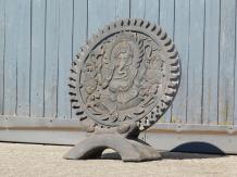 Ganesha - Steinornament - 70 cm - dunkelgrau - Hinduismus