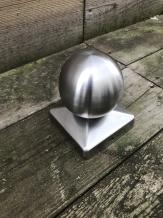 Paalkap - RVS - met bol - 9,1 x 9,1