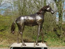 Cheval 'Duante' - fait main en Afrique - noir avec or