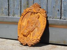 Wanddekoration aus Gusseisen - Pferd - rustikal - oval