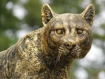 Panther - Polystone - 39 cm - gold/schwarz - Leopard