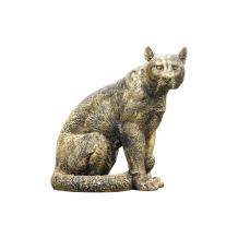 Panter - polystone - 39 cm - goud/zwart - luipaard