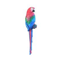 Papegaai - gietijzer beeld - 65 cm - rood - kleurrijk