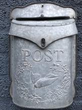 Brievenbus, wand postbus, zink, vintage, wandbrievenbus