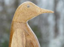 Statue Pingouin, Teck, Sculpture en bois