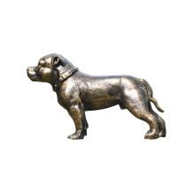 Pitbull - hond - gietijzer - 20 cm - bruin/zwart - in detail