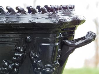 Pflanzgefäß Jugendstil - 55 cm - Aluminium - Schwarz