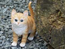Chaton - polystone - 18 cm - orange - détaillé