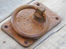 Anneau comme poignée de porte, poignée de porte, rustique, quincaillerie de porte, métal revêtu