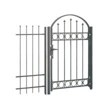 Tuinpoort met boog – 150 × 100 cm – zwart gepoedercoat staal