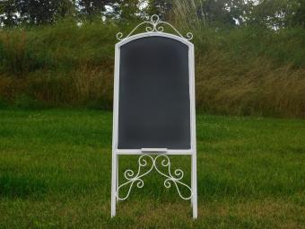 Panneau publicitaire sur pied - Blanc Vintage - 100 cm - avec ardoise