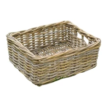 Vintage rieten mand – 40 cm – landelijke opbergmand