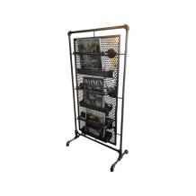 Tijdschriften-kranten-lectuur-standaard-kiosk-metaal-grijs
