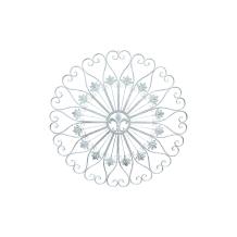 Metalen muurdecoratie - Franse lelie - grijs - groot