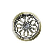 Luchtrooster rond, alu, brass messing kleur