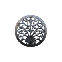 Wandornament rond, sier gesneden, zwart-bruin, small