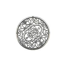 Rooster rond - Mandala, gietijzer, antiek zilver