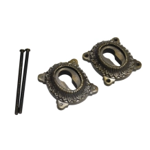 Veiligheidsrozetten PC set – messing – massief en klassiek