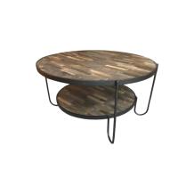 Fraaie robuuste salontafel, gemaakt van metaal en hout