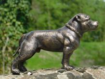Pitbull - chien - fonte - 20 cm - marron/noir - en détail