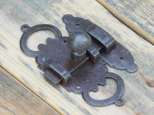 Serrure coulissante décorative - Quincaillerie de porte - Rouillée - Fer - Quincaillerie d'ameublement
