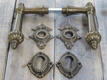 Ensemble de quincaillerie de porte en laiton pour porte d'entrée, laiton patiné