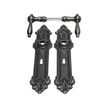 Set deurbeslag 'Classic' - klinken en deurplaten BB 72 - gietijzer verzinkt