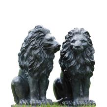 Set van 2 leeuwen - stenen beelden - 52 cm - grijs