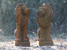 Set van leeuwen - polystone - links en rechts kijkend - oxid