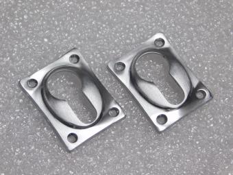 Ensemble de 2 rosaces cylindriques carrées – nickel mat – 37 mm
