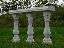 Lot de 3 poteaux balustres avec fenêtre – 60 cm – pierre