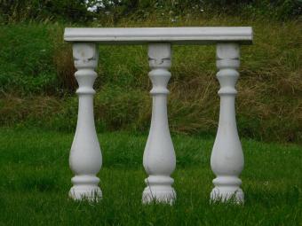 Set aus 3 Balusterpfosten mit Fenster – Für Balkon oder Garten – Stein – 90 cm hoch