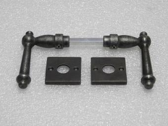 Türbeschlagset – York-Türgriffe + Türgriffrosetten – Gusseisen, verzinkt