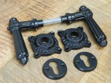 Ensemble de quincaillerie de porte PZ - noir - fer