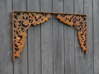Lot de 2 équerres d'angle - 36,5 x 36,5 cm - fonte - rustique