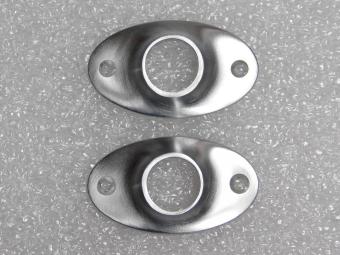 Lot de 2 rosaces ovales à rivets – nickel mat – 57 x 33 mm