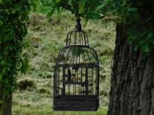 Set mit 2 Vogelkäfigen – quadratisch – Vintage-Braun