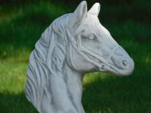 Paardenhoofden - stenen dierenbeeld - 50 cm - set van 2