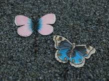 2er Set: Garderobenständer Schmetterlinge, blau & rosa, Metall