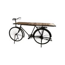 Sidetable, fiets metaal met houten tafelblad