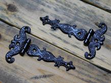 Charnières décoratives pour meubles - Noir - Lot de 2