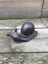 Escargot - statue en fonte - 13 x 5 cm - marron/noir