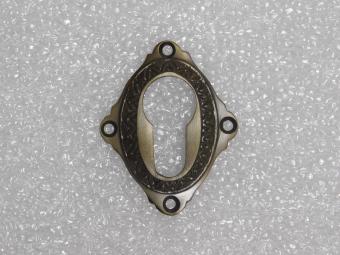 Klassische Schlossrosette PZ – Dunkel patiniertes Messing