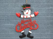 Bonhomme de neige Joyeux Noël - pendentif décoratif à l'ancienne