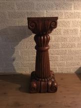 Colonne - base en bois - 77 cm - sculptée à la main - coloniale