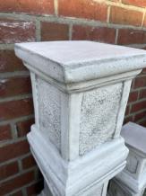 Piédestal - base en pierre - 33 cm - look moderne - blanc