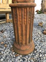 Base ronde - pierre - 50 cm - finition oxyde - frappante