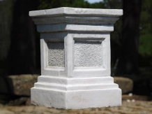 Säule - Stein - 60 cm - klassisches Weiß - massiv