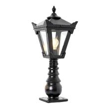 Sokkellamp Victoriaans - gietijzer zwart - buitenlamp